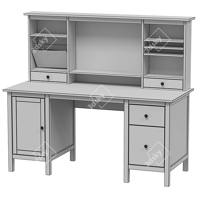 IKEA HEMNES Desk Extension Set 3D model image 5