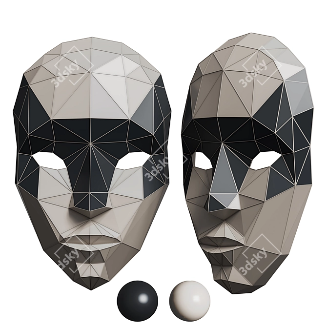 Venice Mask Papercraft Pattern Kit 3D model image 1