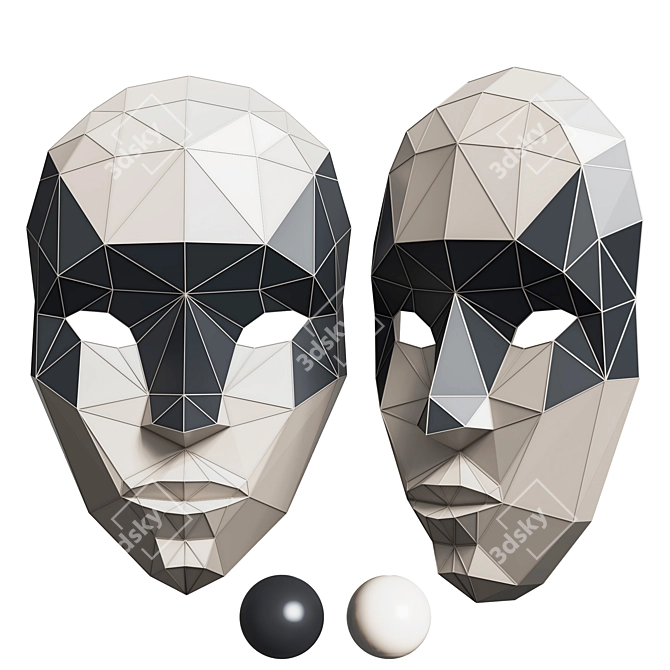 Venice Mask Papercraft Pattern Kit 3D model image 6