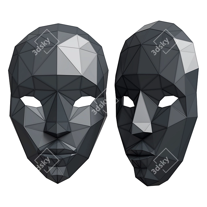 Venice Mask Papercraft Pattern Kit 3D model image 9