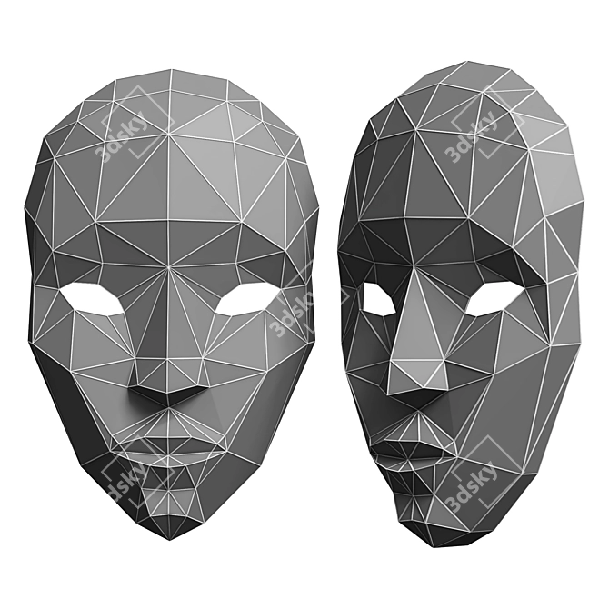 Venice Mask Papercraft Pattern Kit 3D model image 10