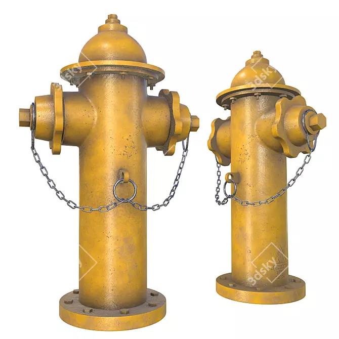 Urban 3D Fire Hydrant Model 3D model image 2