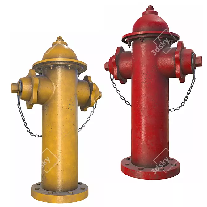 Urban 3D Fire Hydrant Model 3D model image 3