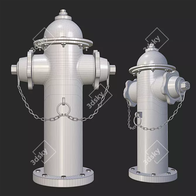 Urban 3D Fire Hydrant Model 3D model image 4