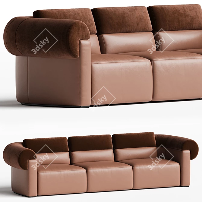 Elegant Natuzzi NEW CLASSIC Sofa 3D model image 1