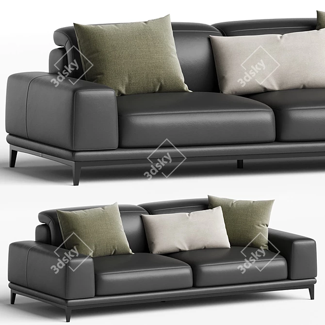 Luxurious Natuzzi BORGHESE Sofa 3D model image 1