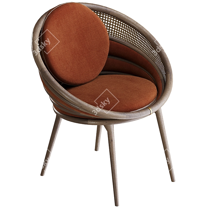 Ndebele Handcrafted Dining Chair 3D model image 2