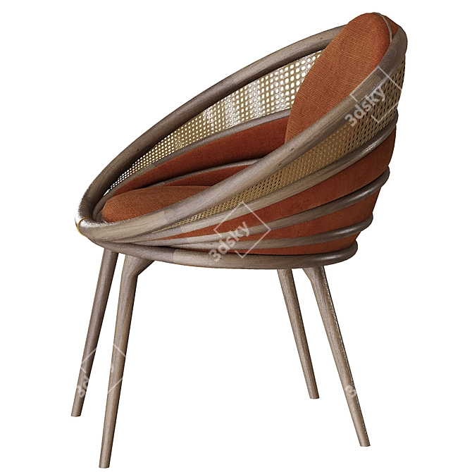 Ndebele Handcrafted Dining Chair 3D model image 3