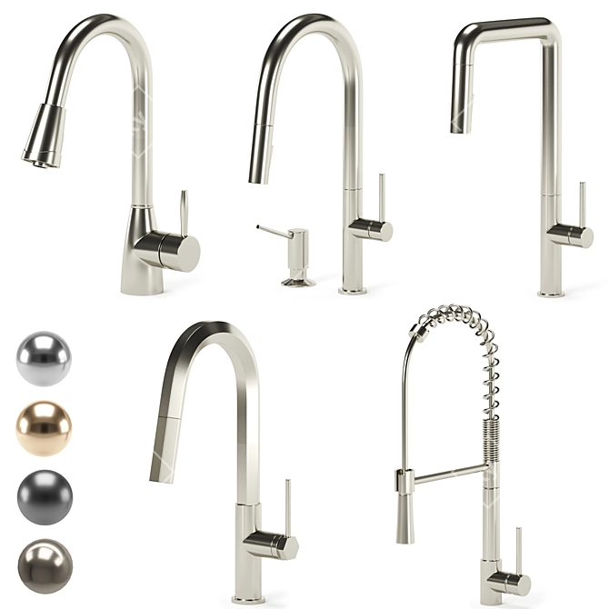 VIGO Kitchen Faucets Bundle - Renders, FBX, OBJ 3D model image 2