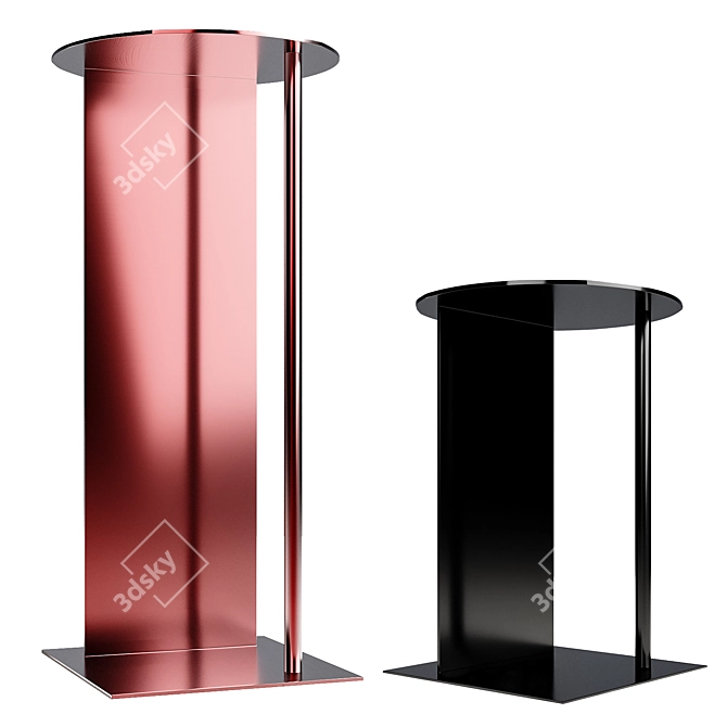 Title: Modern Geometric Floating Side Table 3D model image 2