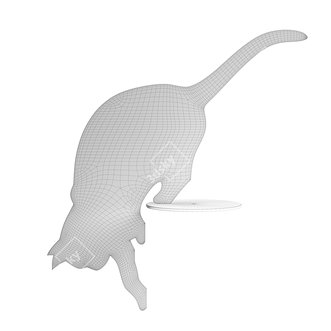 Italian Cat Shadow Decor Statue 3D model image 5