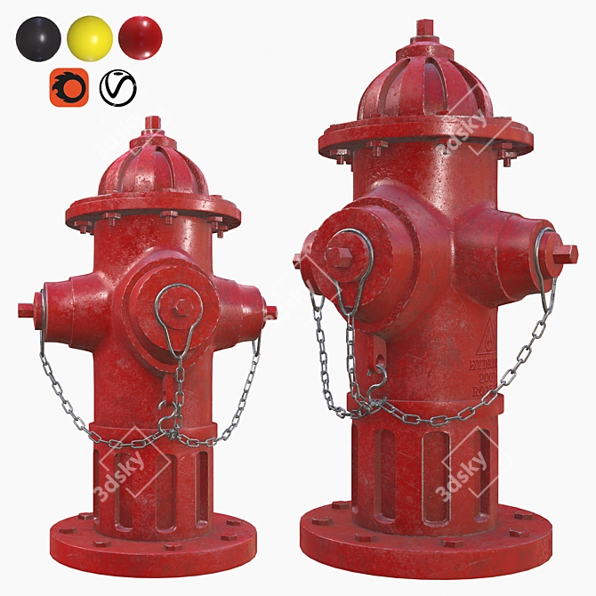 Realistic 3D Fire Hydrant Model 3D model image 1