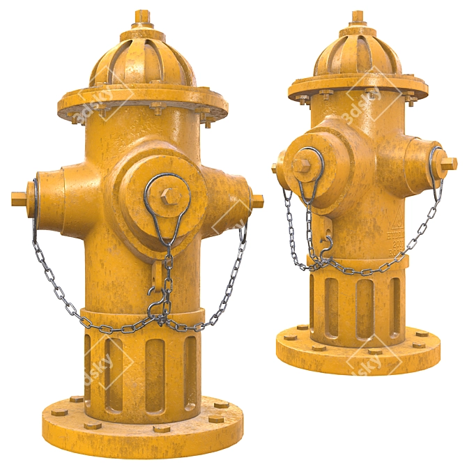 Realistic 3D Fire Hydrant Model 3D model image 2