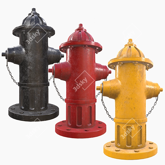 Realistic 3D Fire Hydrant Model 3D model image 4