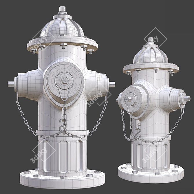 Realistic 3D Fire Hydrant Model 3D model image 5