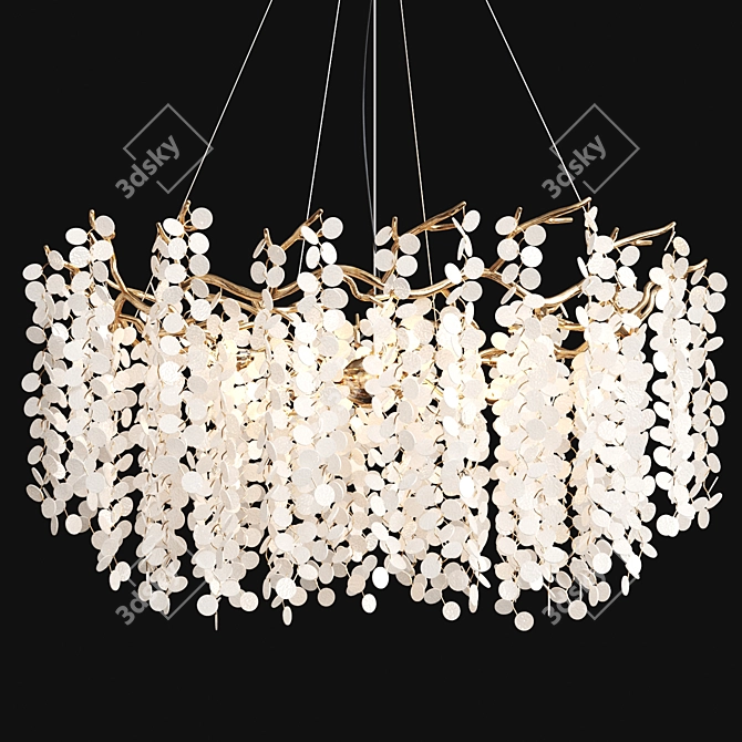 Gleaming Coin Chandelier  Metal & Glass Blend 3D model image 1