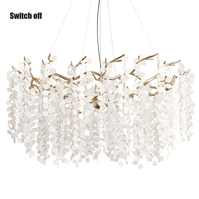 Gleaming Coin Chandelier  Metal & Glass Blend 3D model image 3