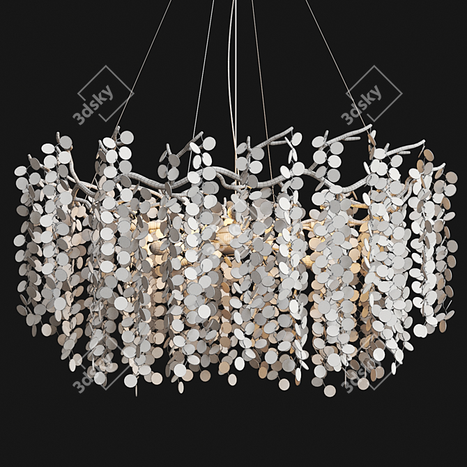 Gleaming Coin Chandelier  Metal & Glass Blend 3D model image 4