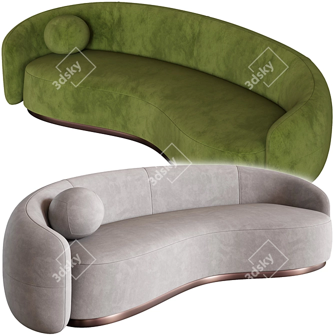 Modern Curved Austin Sofa Design 3D model image 1