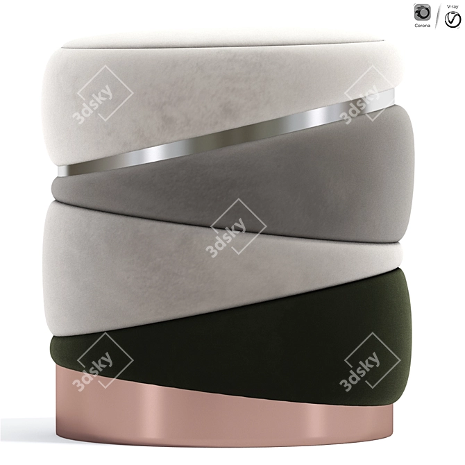 Modern Obsidian Stool Design 3D model image 1