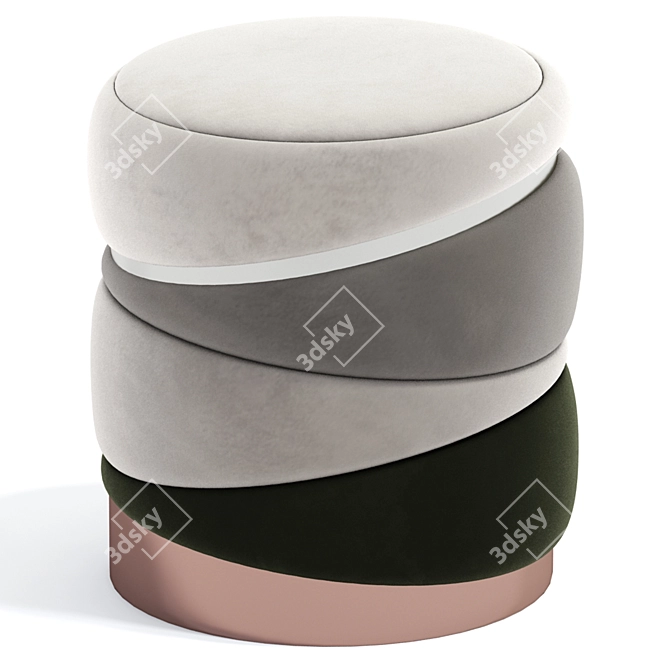 Modern Obsidian Stool Design 3D model image 2