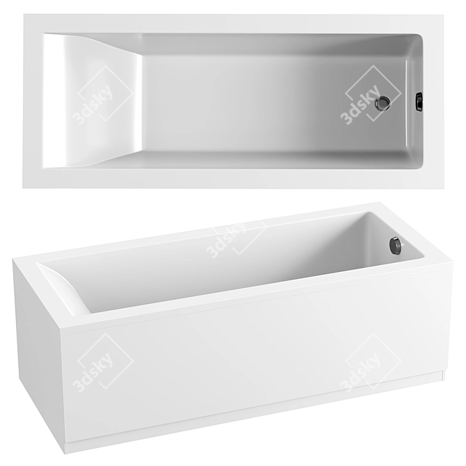 Luxury Stone Bath 170x70 Non-Whirlpool 3D model image 1