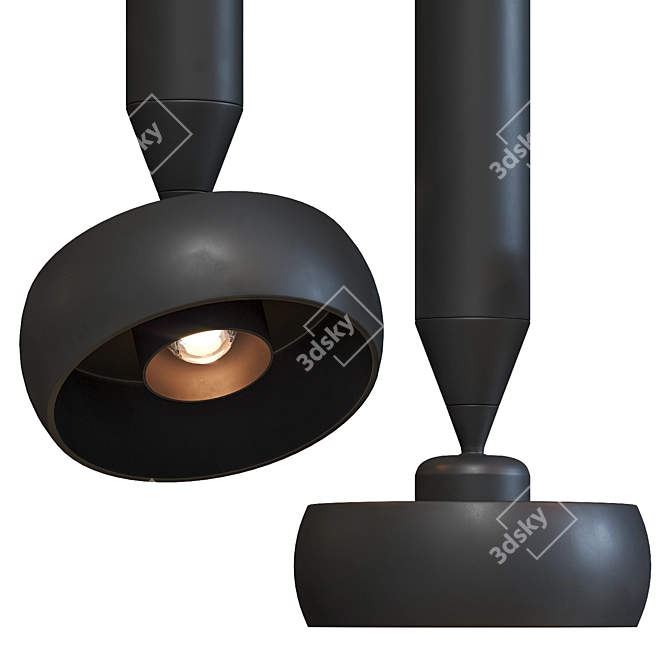 Contemporary Nexus Ceiling Light Fixture 3D model image 2