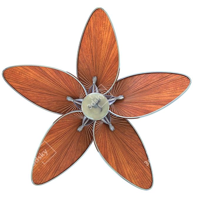 Tropical Breeze Palm Ceiling Fan 3D model image 4