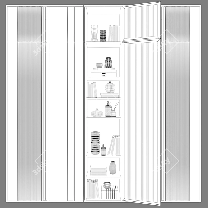 Contemporary Style Wardrobe Set 3D model image 3