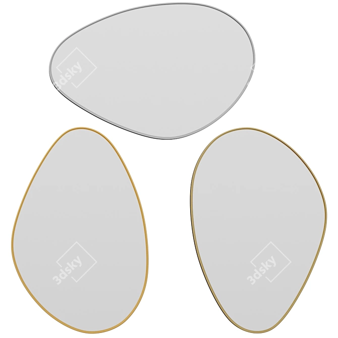 Shimmer Brass Drop Mirror 3D model image 1