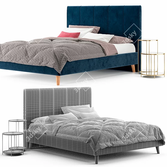 Sherona Bed with Ulupna Table 3D model image 6