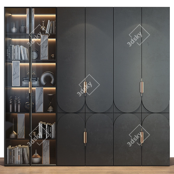 Custom Wardrobe Composition with Decor 3D model image 1