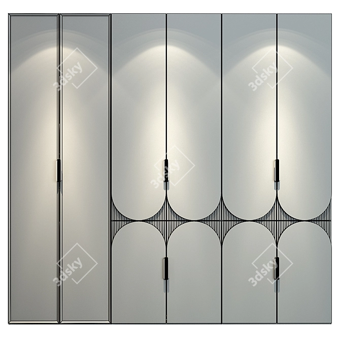 Custom Wardrobe Composition with Decor 3D model image 2