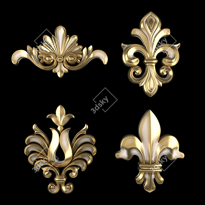 Elegant Ornament 3D Model Kit 3D model image 3