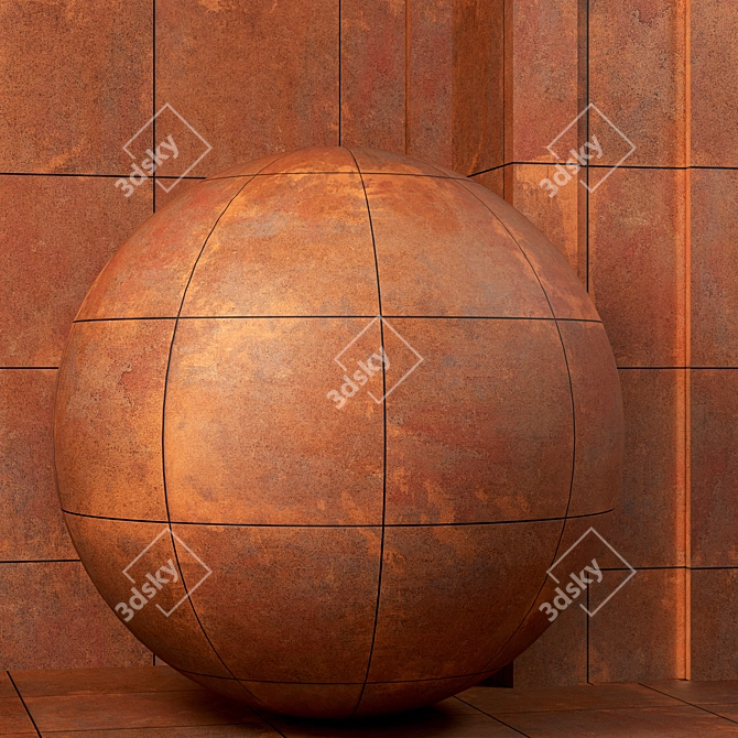 Corten Steel Panel Textures - 4k PBR 3D model image 3