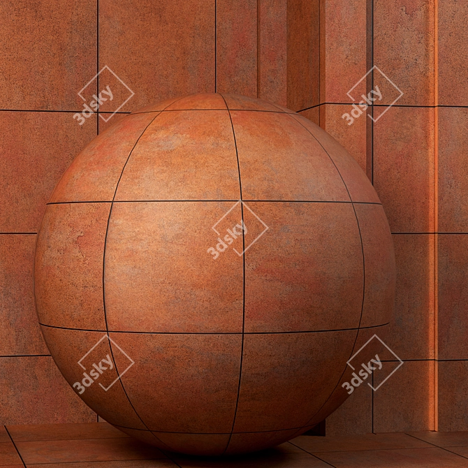 Corten Steel Panel Textures - 4k PBR 3D model image 4