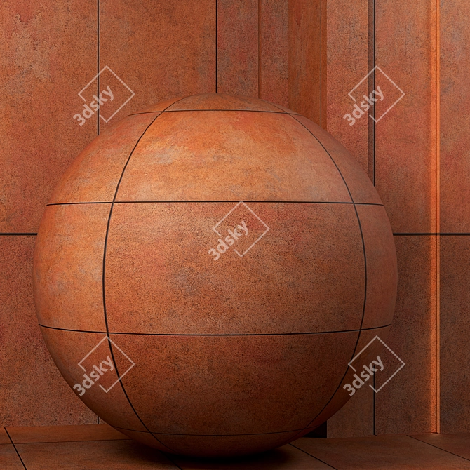 4k Corten Steel Panel Textures 3D model image 4