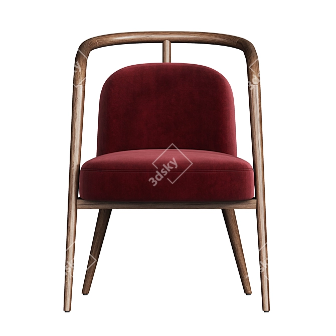 Luxury Red Velvet Armchair 3D model image 4