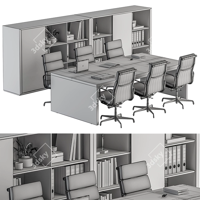 Office Furniture 390 Meeting Table 3D model image 5