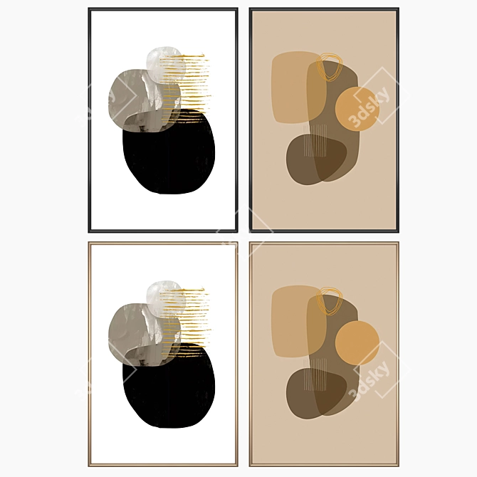 Artwork Set with Multiple Frames 3D model image 2