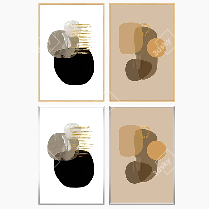 Artwork Set with Multiple Frames 3D model image 3