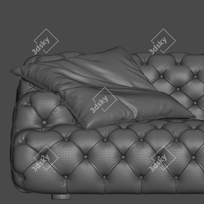 Luxurious Meridiani Norton Upholstered Bed 3D model image 2