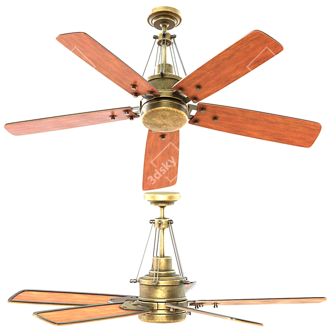 Modern Remote Control Ceiling Fan 3D model image 1