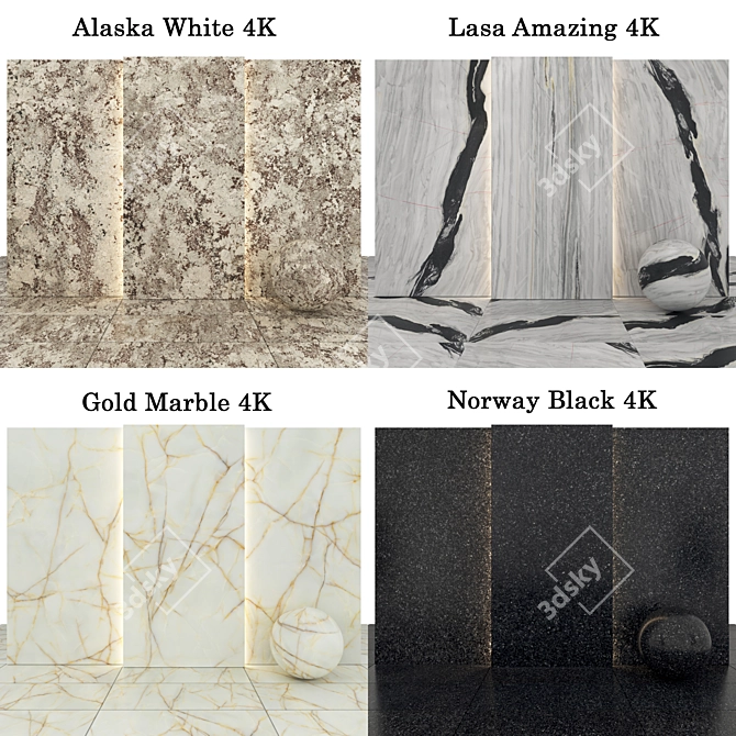 Marble Texture Collection Set 3D model image 2