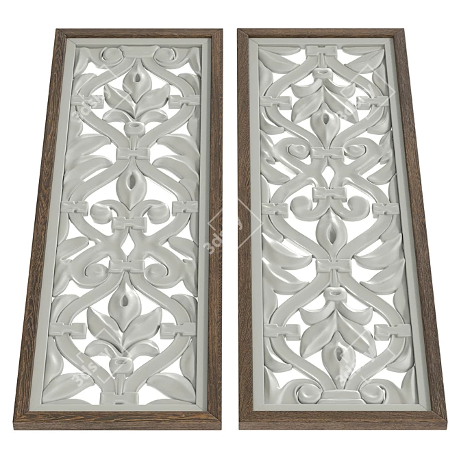 Wooden Flower Wall Panels 3D Model 3D model image 3