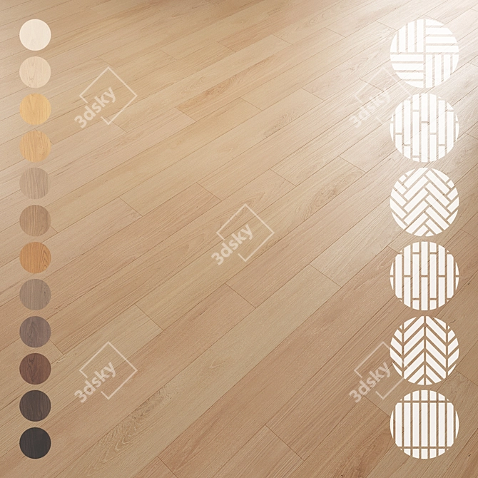  Oak Parquet Flooring Collection 3D model image 1