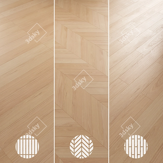  Oak Parquet Flooring Collection 3D model image 5