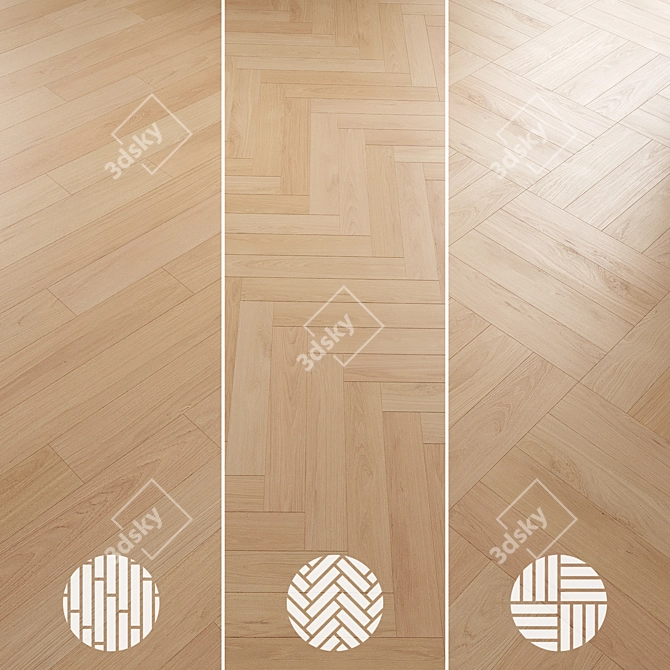  Oak Parquet Flooring Collection 3D model image 6