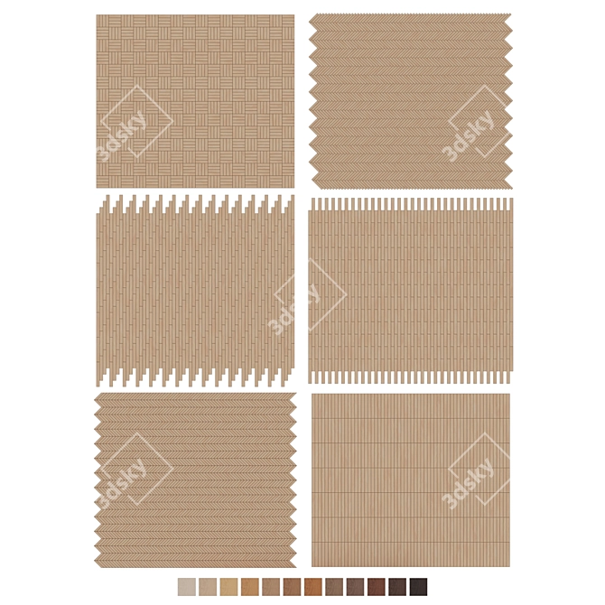  Oak Parquet Flooring Collection 3D model image 7