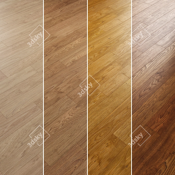 Oak Parquet Flooring Collection 3D model image 2